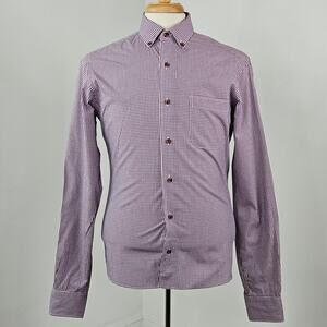 Taylor Stitch Custom Button-Down Red Plaid Gingham‎ Shirt MINOR FLAW Men's S